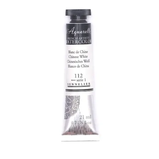 Sennelier French Artists' Watercolor, 21mL 112 Chinese White S1 {1}