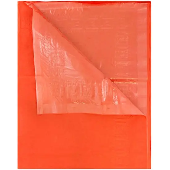 JAM Paper 108" Rectangular Plastic Lined Paper Table Cover Orange {4}