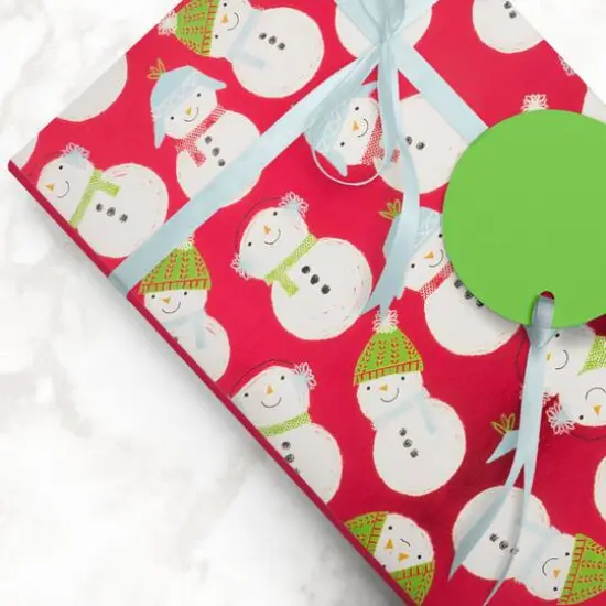JAM Paper Cozy Snowmen Gift Wrap {5}