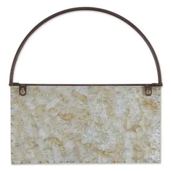 14.5" Rectangle Galvanized Wall Planter {3}