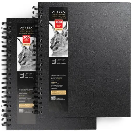 Arteza&reg; 9" x 12" Hard Cover Sketch Books, 2ct. {1}