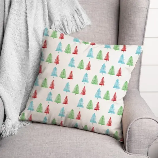 Christmas Trees Throw Pillow {3}