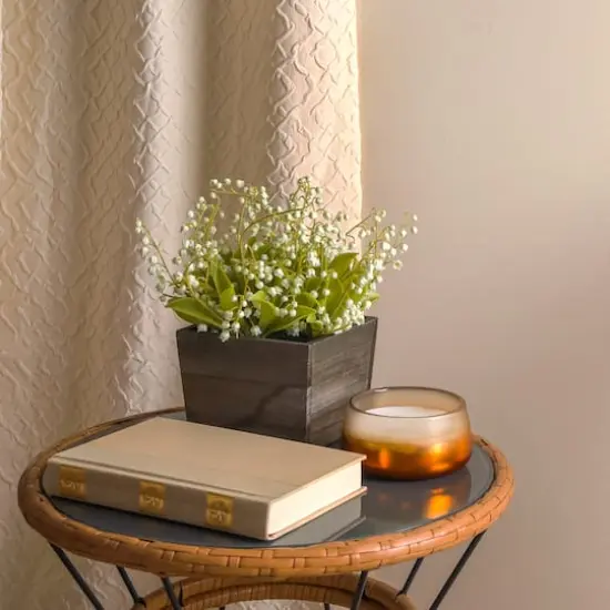 10" Lily-Of-The-Valley Flowers In Wood Box Green {4}