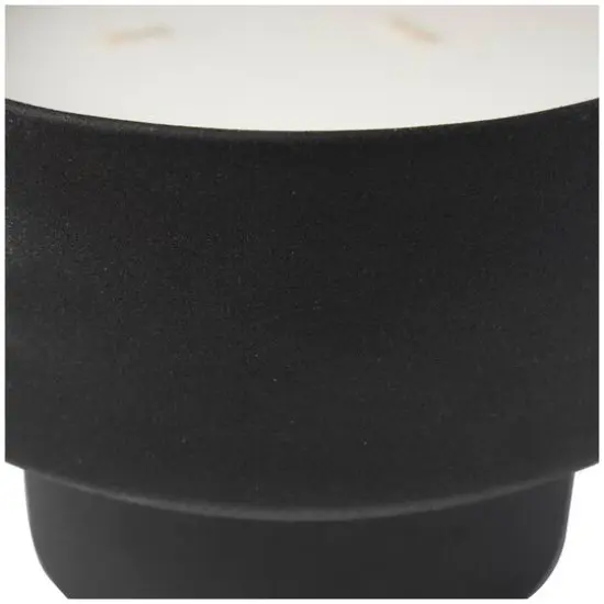 White Wax Campfire Scented Candle with Elevated Matte Black Container {7}