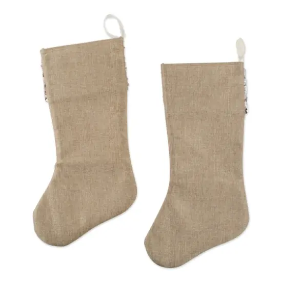 DII&reg; Champagne Sequin Linen Holiday Stocking Set {4}