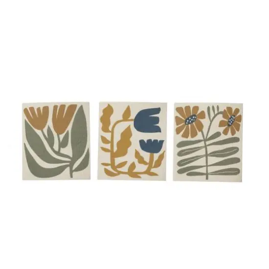 Hello Honey&reg; Reusable Cellulose Sponge Cloth with Flowers Set {1}