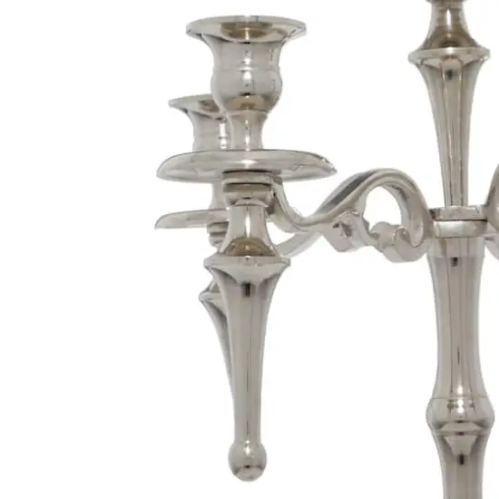 Silver Aluminum Traditional Candlestick Holders, 33x16x16" {4}