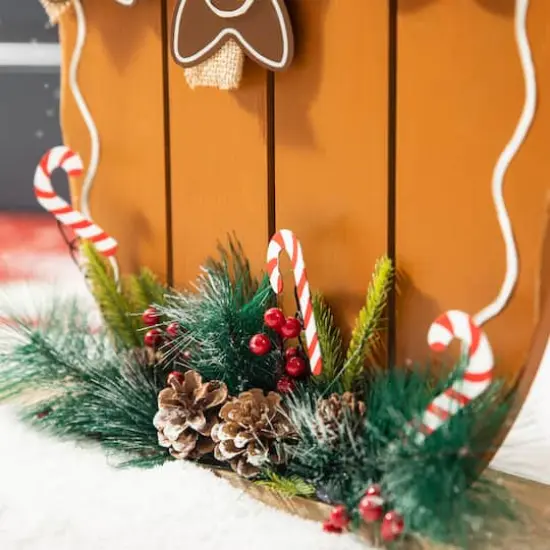 Glitzhome&reg; 24" Wood Gingerbread Man Porch D&eacute;cor {6}