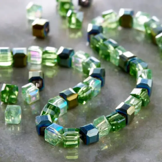 4mm Glass Cube Mix by Bead Landing&trade; Green {3}