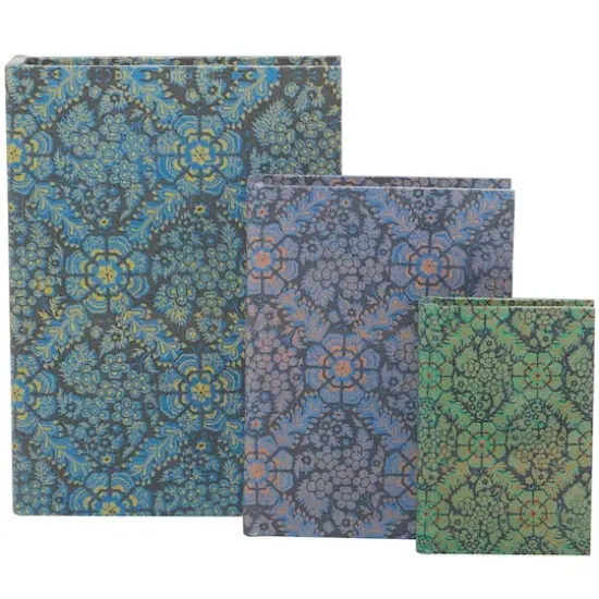 Geometric Floral Canvas Faux Book Box Set {4}