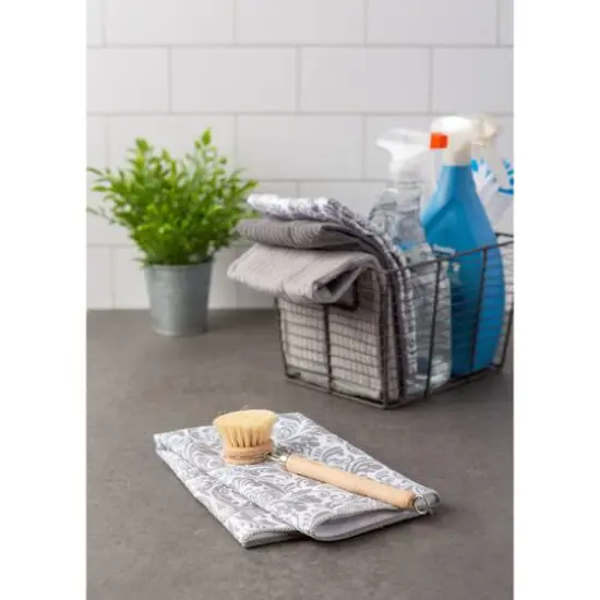 Gray Damask Microfiber Dishtowel, 4ct. {7}