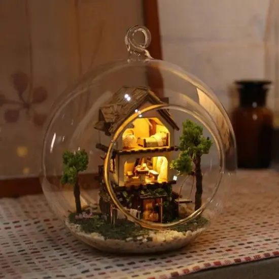 Wizardi Miniature Roombox House in the forest Dollhouse Kit {3}