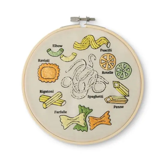 6" Pasta Sampler Stamped Design Embroidery Kit with Hoop by Loops & Threads&reg; {1}