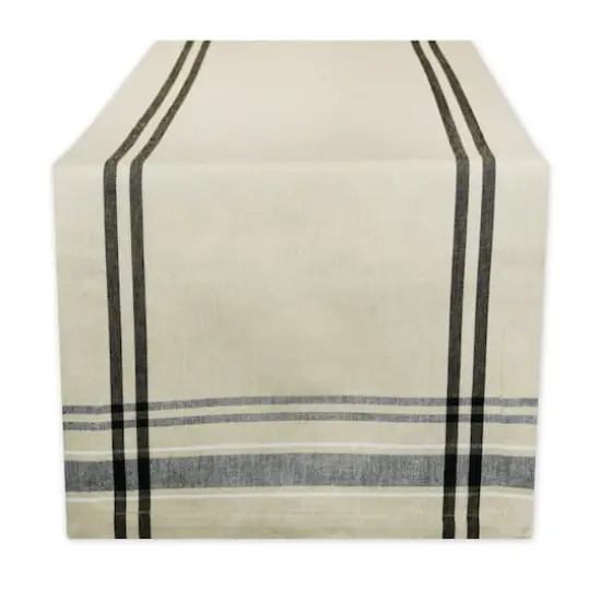 DII&reg; 108" French Stripe Table Runner White/Black {1}