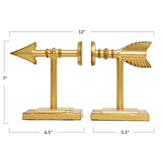 Hello Honey&reg; Gold Arrow Bookends Set {3}