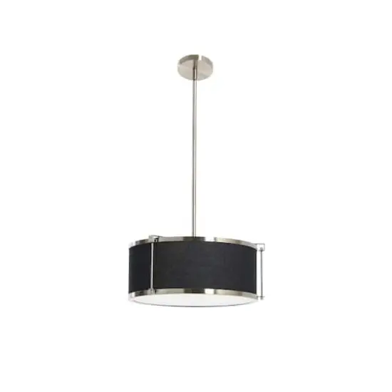 Hello Honey&reg; Robert Stevenson Lighting Harrison Metal Ceiling Light with Captured Linen Shade Black/Brushed Nickel {7}