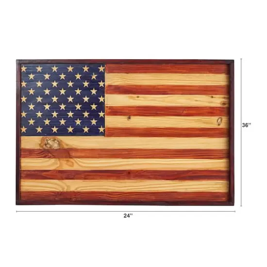 36" Wood American Flag Wall D&eacute;cor {5}