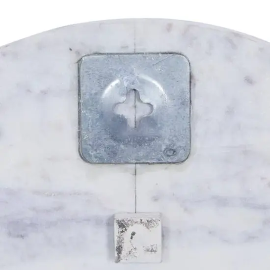 CosmoLiving by Cosmopolitan White Marble Contemporary Wall Clock, 15" x 15" x 1" {6}