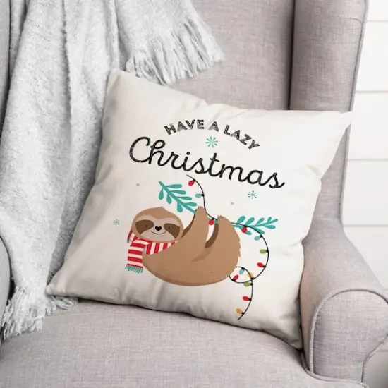 Have a Lazy Christmas Throw Pillow {3}