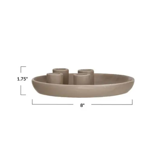 Hello Honey&reg; 8" Matte Tan Color Stoneware Advent Taper Candleholder {5}