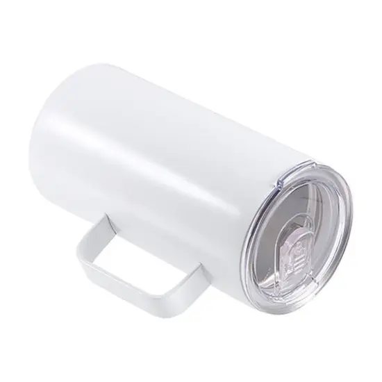 Craft Express 20oz. White Stainless Steel Mug with Handle and Slide Lid, 4ct. {5}