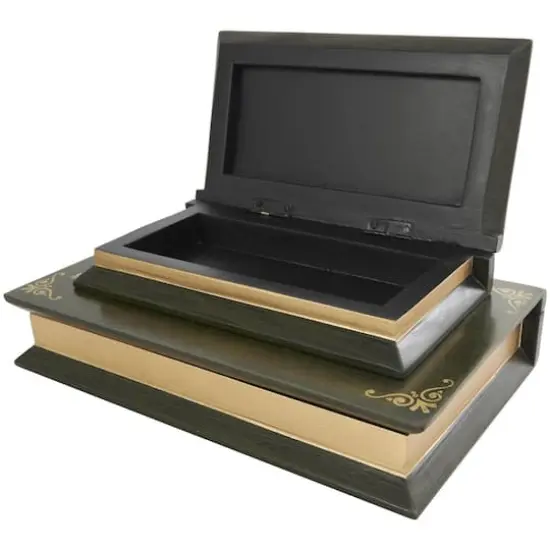 Green Wooden Sherlock Holmes Storage Faux Book Box Set {4}