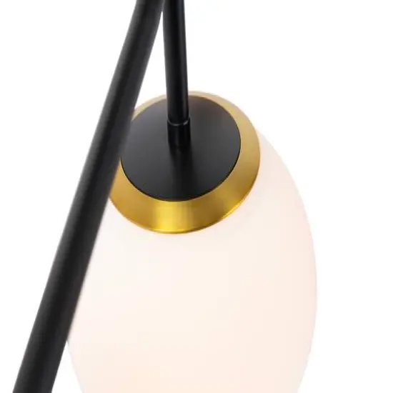 Hello Honey&reg; 27.5" Sputnik Semi-Flush Mount Opal Glass Ceiling Light Black & Gold {6}