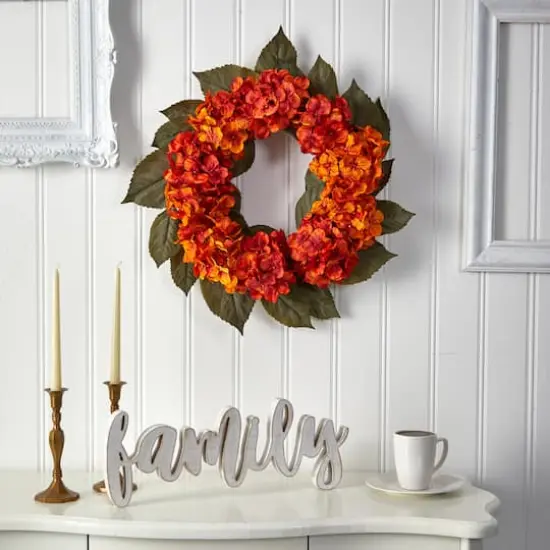 20" Autumn Hydrangea Wreath {3}