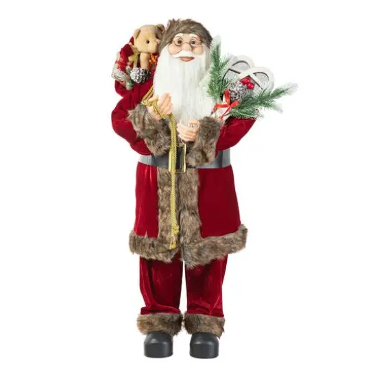 7.5ft. Pre-Lit Flocked Pencil Spruce Christmas Tree Kit with Ornaments, Tree Skirt & Santa Figurine {6}