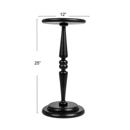 Hello Honey&reg; 25" Black Bishop Pedestal Cocktail Side Table {6}