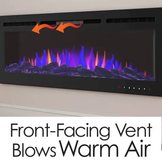 Hastings Home 60" Black Wall Mount Electric Fireplace {6}