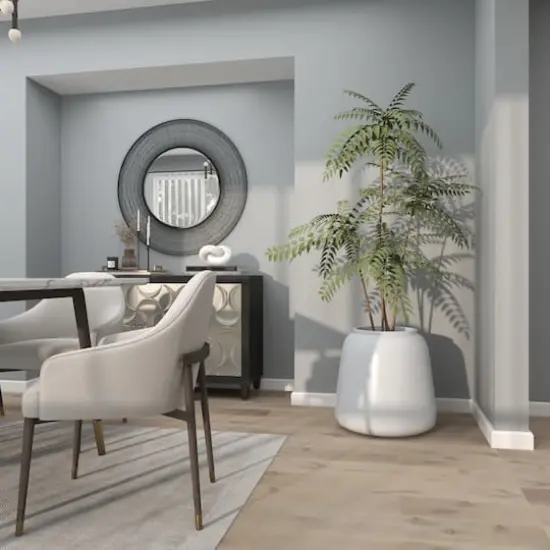 20" White Modern Wide Floor Vase {16}