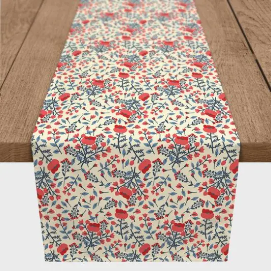 Patriotic Florals Poly Twill Table Runner {2}