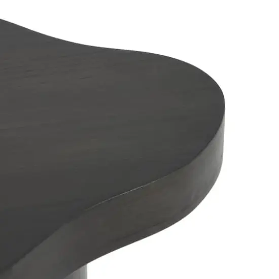 23" Black Pedestal Side End Accent Table with Rounded Square Top {6}