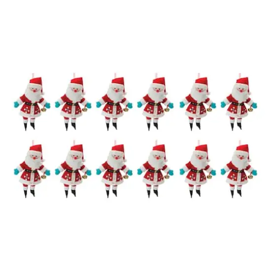 12ct. 8" Plush Santa Ornaments {1}