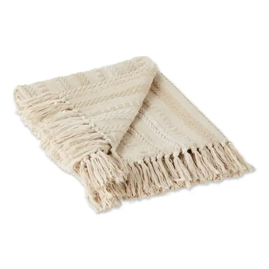 Vintage Linen Braided Stripe Throw {1}