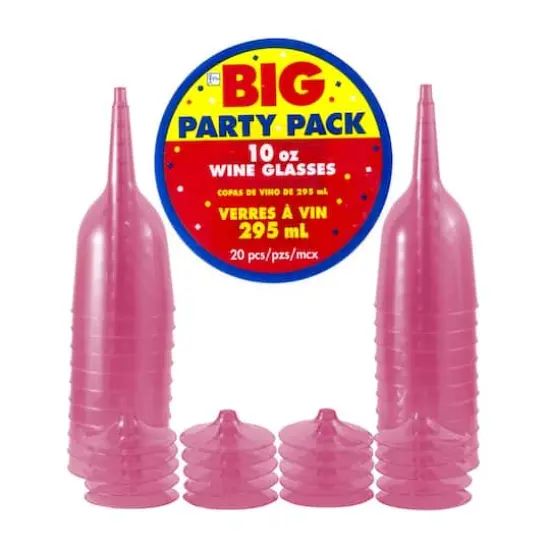 JAM Paper 10oz. Plastic Wine Glasses, 20ct. Fuchsia {3}
