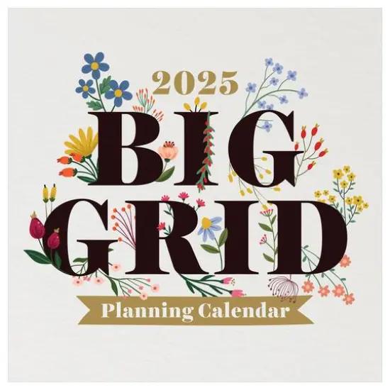 TF Publishing 2025 Big Grid Floral Wall Calendar {1}