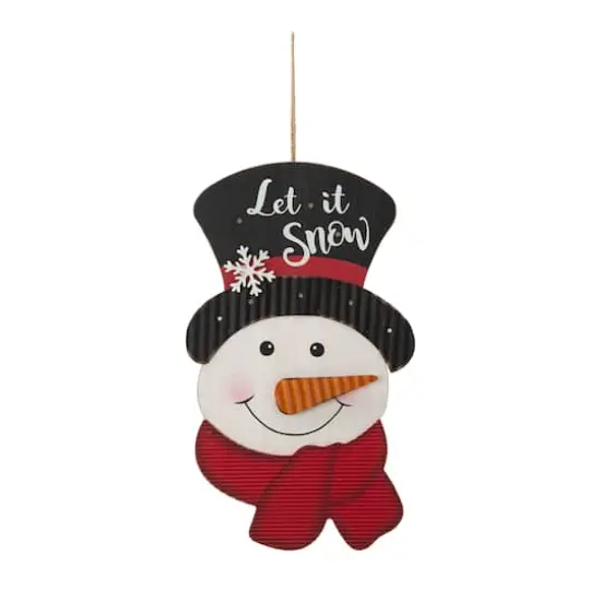 Glitzhome&reg; 19" Lighted Snowman Wall D&eacute;cor {5}