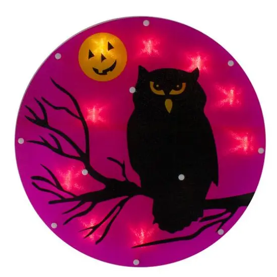 Lighted Owl Halloween Window Silhouette {1}