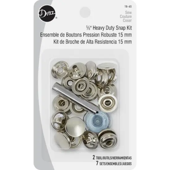 Dritz&reg; Nickel-Plated Brass Heavy Duty Snap Kit, 15mm {1}