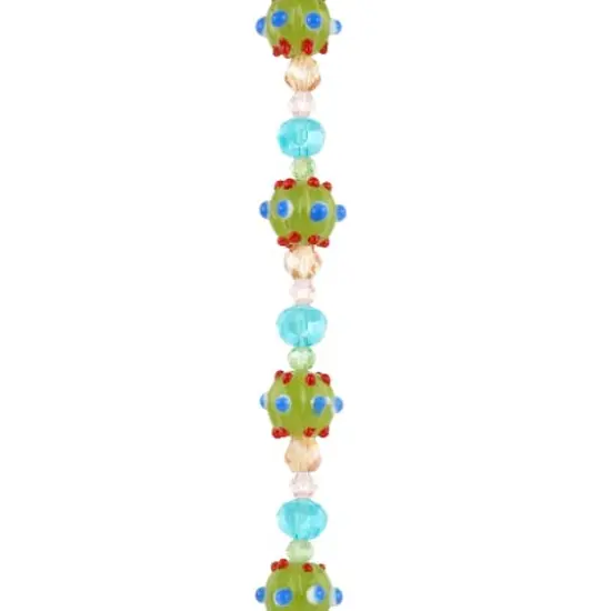 Green Lampwork Glass Bumpy Round Beads by Bead Landing&trade; {1}
