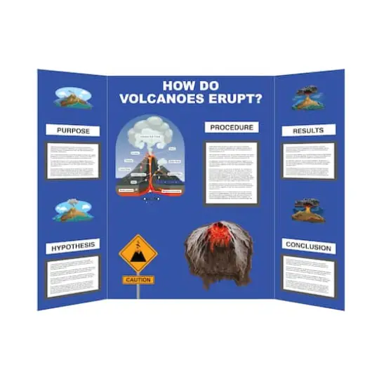 Corrugated Tri-Fold Display Board, 36" x 48" Blue {3}