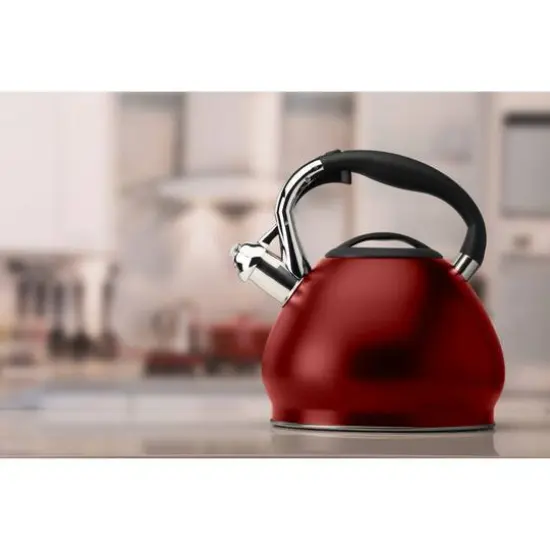 Kitchen Details 3.4L Stainless Steel Tea Kettle Red {4}