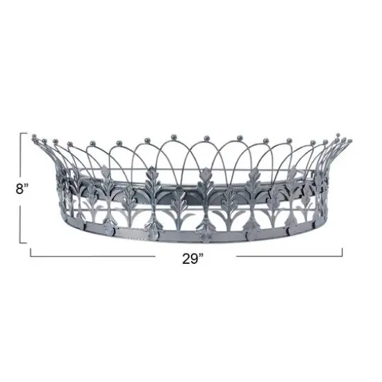 Hello Honey&reg; 29" Metal Curtain Crown Silver {8}
