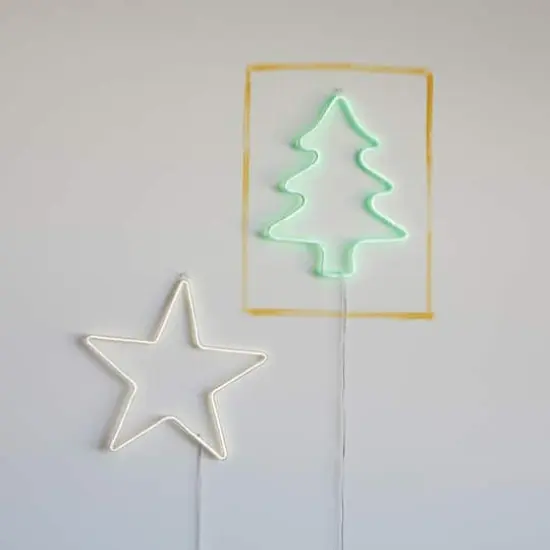 Hello Honey&reg; 12.25" White Wire Tree Wall D&eacute;cor with LED Light {3}