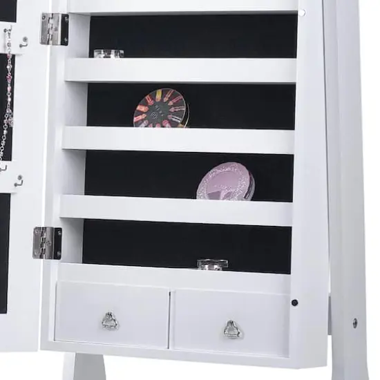 Pure White Vintage Upstanding Jewelry Armoire {3}