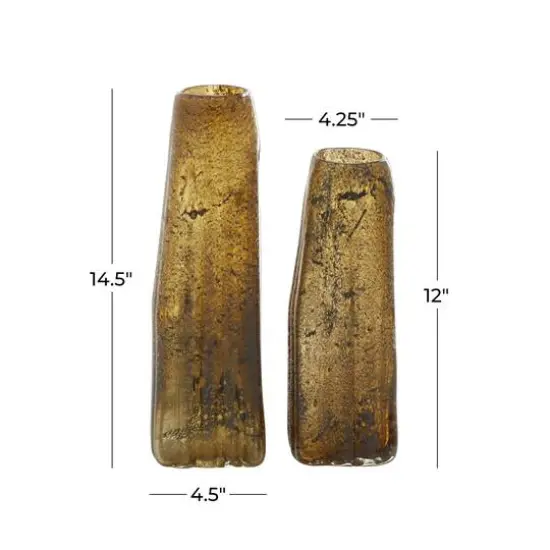 Brown Contemporary Glass Vase Set {8}