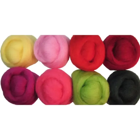 Wistyria Editions Zinnias Wool Roving Rolls, 2oz. {3}