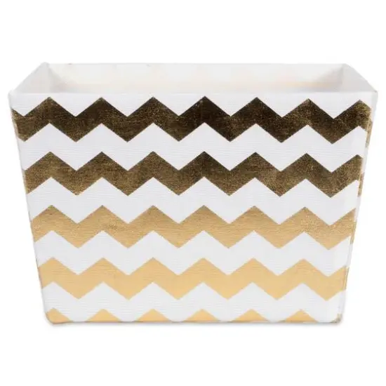 Polyester Chevron Trapezoid Bin Gold {7}